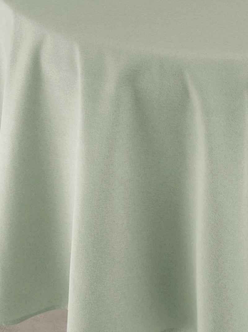 Mantel impermeable antimanchas efecto lino para mesa redonda Caqui - Kiabi