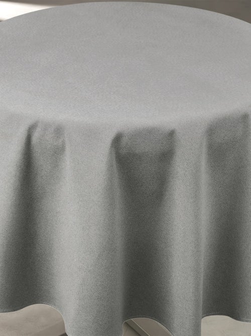 Mantel impermeable antimanchas efecto lino para mesa redonda - Kiabi Mantel impermeable antimanchas efecto lino para mesa redonda - Kiabi