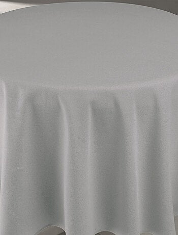 Mantel impermeable antimanchas efecto lino para mesa redonda