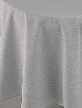 Mantel impermeable antimanchas efecto lino para mesa redonda