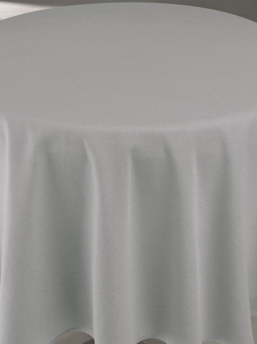 Mantel impermeable antimanchas efecto lino para mesa redonda - Kiabi