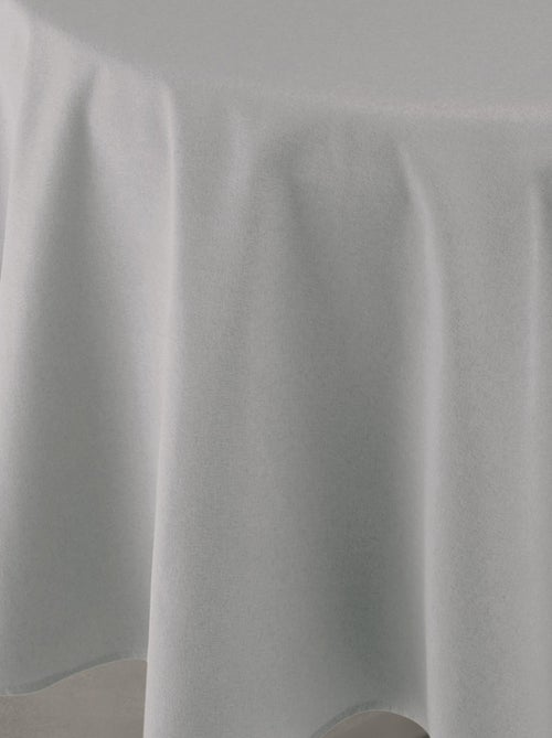 Mantel impermeable antimanchas efecto lino para mesa redonda - Kiabi