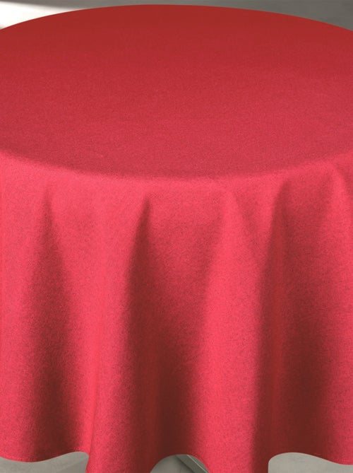 Mantel impermeable antimanchas efecto lino para mesa redonda - Kiabi
