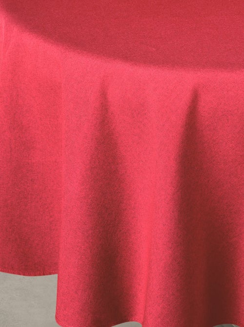 Mantel impermeable antimanchas efecto lino para mesa redonda - Kiabi