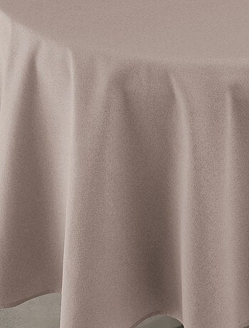 Mantel impermeable antimanchas efecto lino para mesa redonda
