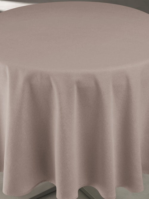 Mantel impermeable antimanchas efecto lino para mesa redonda - Kiabi
