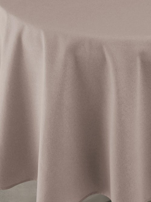Mantel impermeable antimanchas efecto lino para mesa redonda - Kiabi