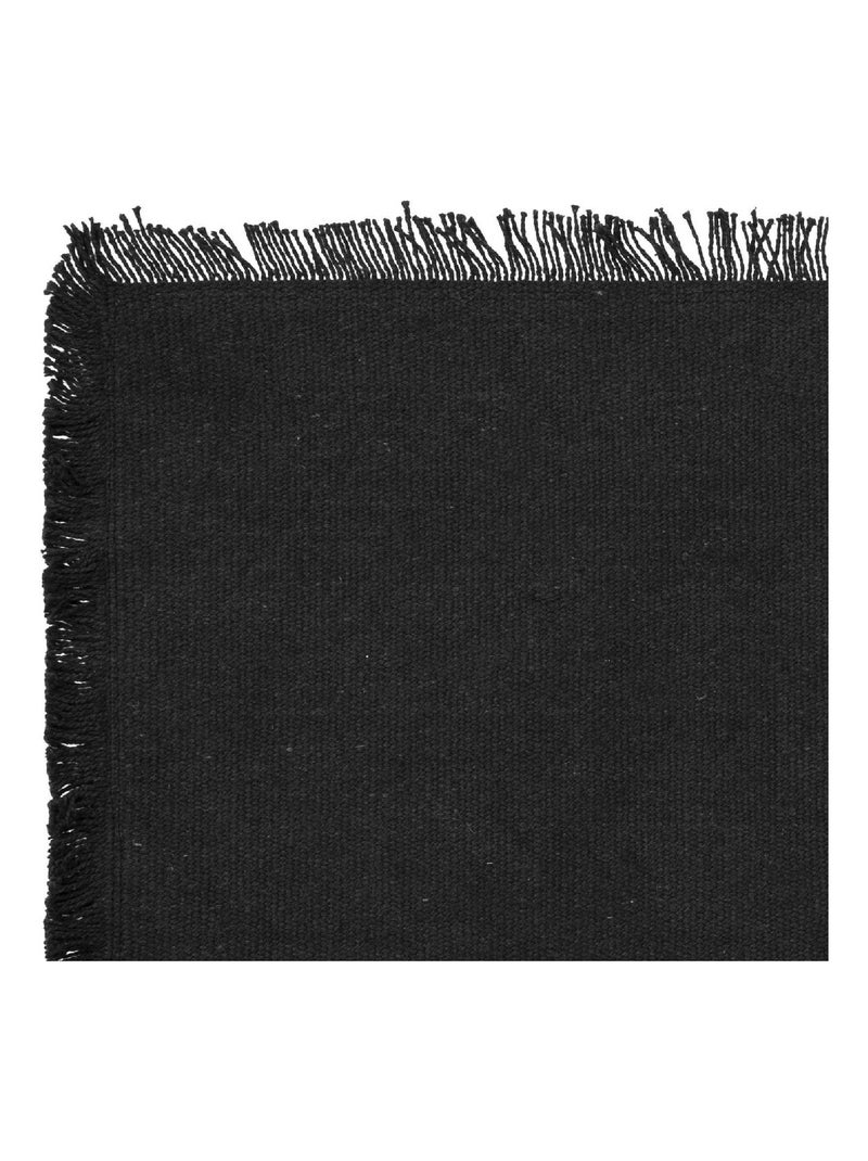 Mantel individual con flecos Negro - Kiabi