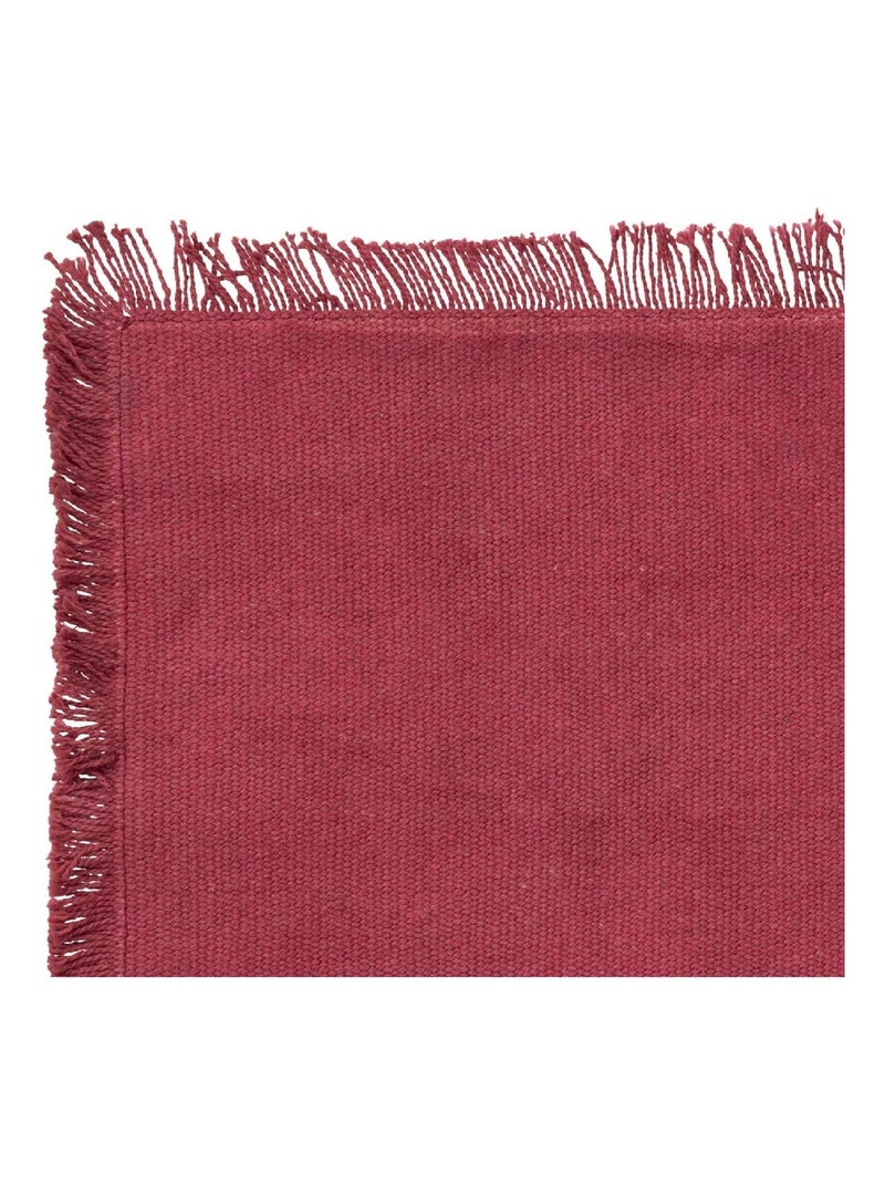 Mantel individual con flecos Rojo oscuro - Kiabi