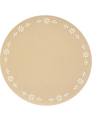 Mantel individual decorativo redondo con motivo floral