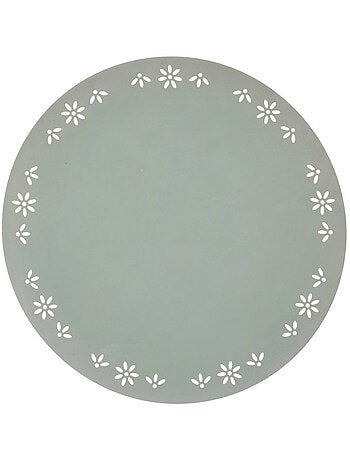 Mantel individual decorativo redondo con motivo floral