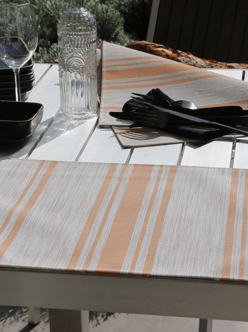 Mantel individual lavable con rayas finas Amarillo - Kiabi