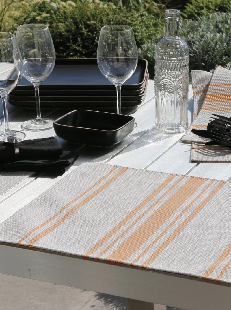 Mantel individual lavable con rayas finas Amarillo - Kiabi