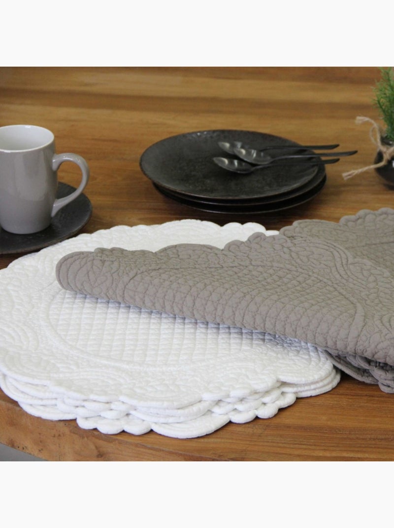Mantel individual redondo lavable Blanco - Kiabi