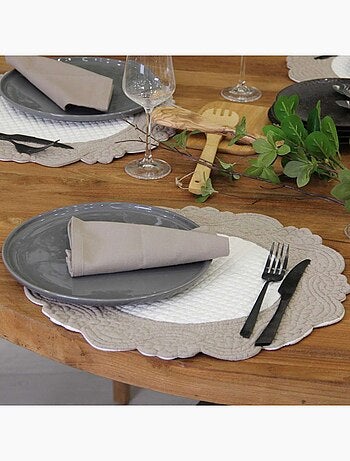 Mantel individual redondo lavable