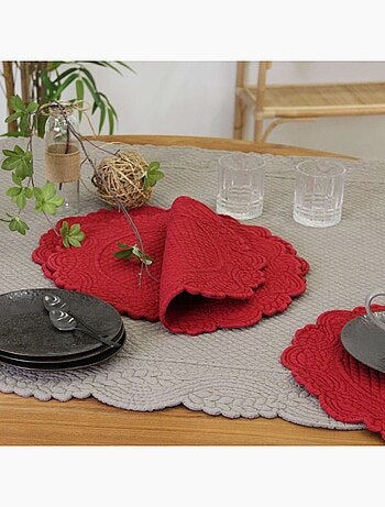 Mantel individual redondo lavable