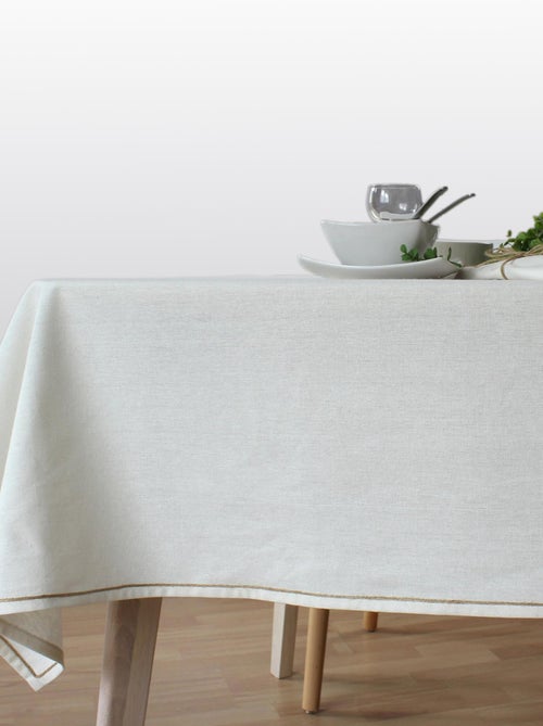 Mantel liso con ribete de yute - Kiabi Mantel liso con ribete de yute - Kiabi