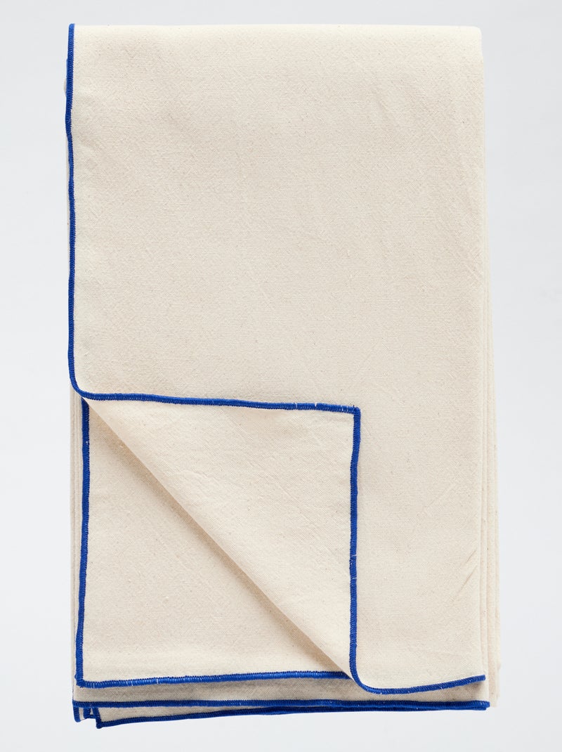 Mantel liso de algodón AZUL - Kiabi