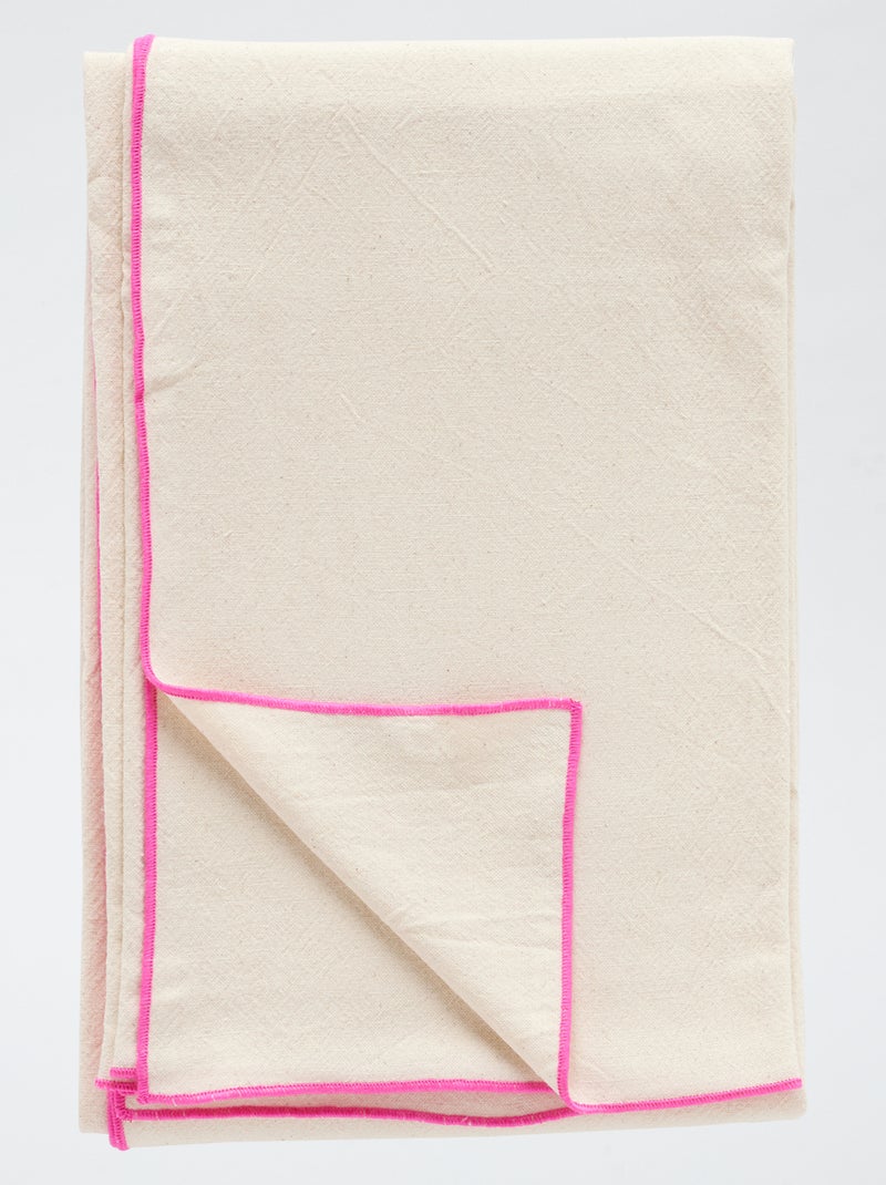 Mantel liso de algodón ROSA - Kiabi