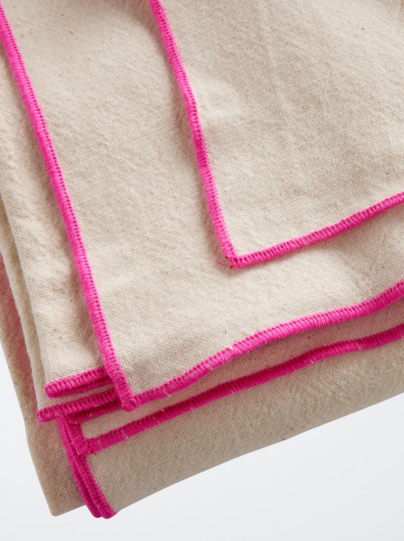 Mantel liso de algodón ROSA - Kiabi