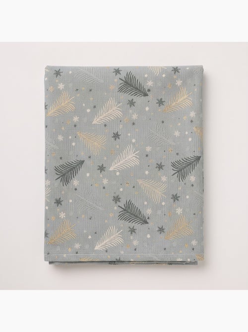 Mantel navidad algodón, abetos y estrellas relieve dorado - gamusi - Kiabi Mantel navidad algodón, abetos y estrellas relieve dorado - gamusi - Kiabi