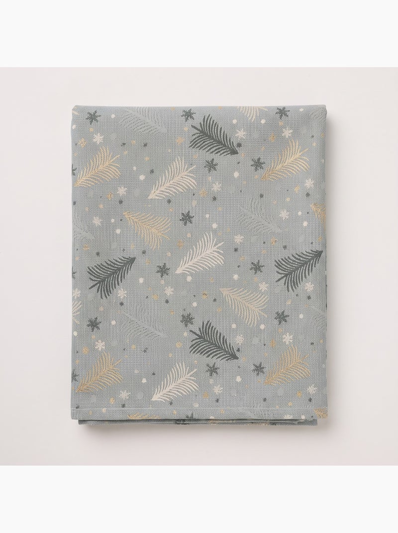 Mantel navidad algodón, abetos y estrellas relieve dorado - gamusi Azul dorado - Kiabi