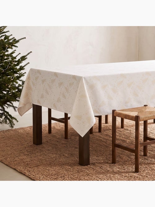 Mantel navidad algodón, abetos y estrellas relieve dorado - gamusi - Kiabi Mantel navidad algodón, abetos y estrellas relieve dorado - gamusi - Kiabi