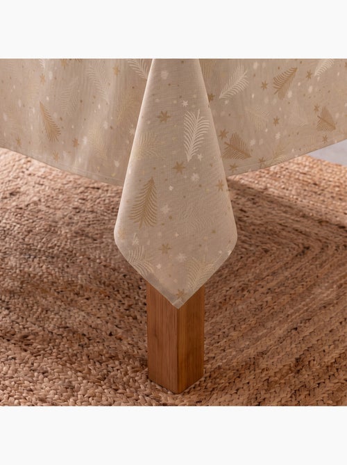 Mantel navidad algodón, abetos y estrellas relieve dorado - gamusi - Kiabi Mantel navidad algodón, abetos y estrellas relieve dorado - gamusi - Kiabi