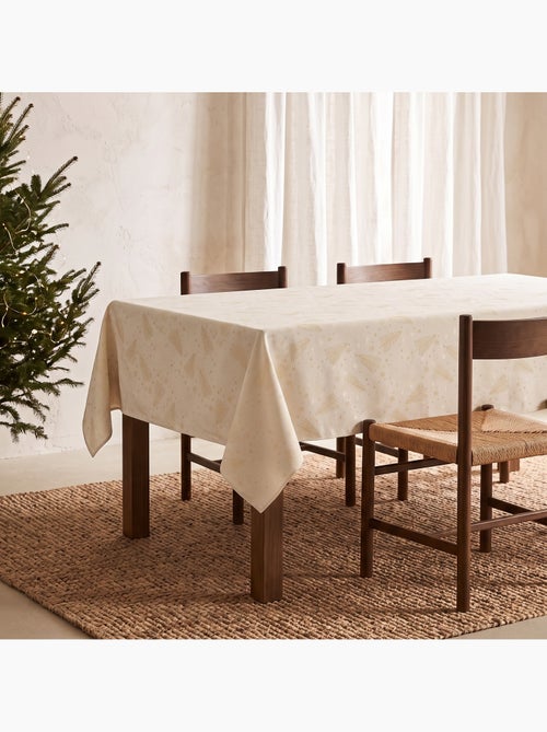 Mantel navidad algodón, abetos y estrellas relieve dorado - gamusi - Kiabi Mantel navidad algodón, abetos y estrellas relieve dorado - gamusi - Kiabi