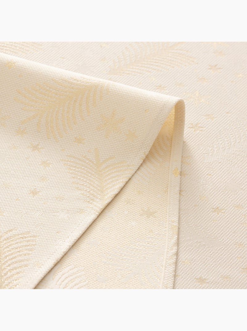 Mantel navidad algodón, abetos y estrellas relieve dorado - gamusi Crudo - Kiabi
