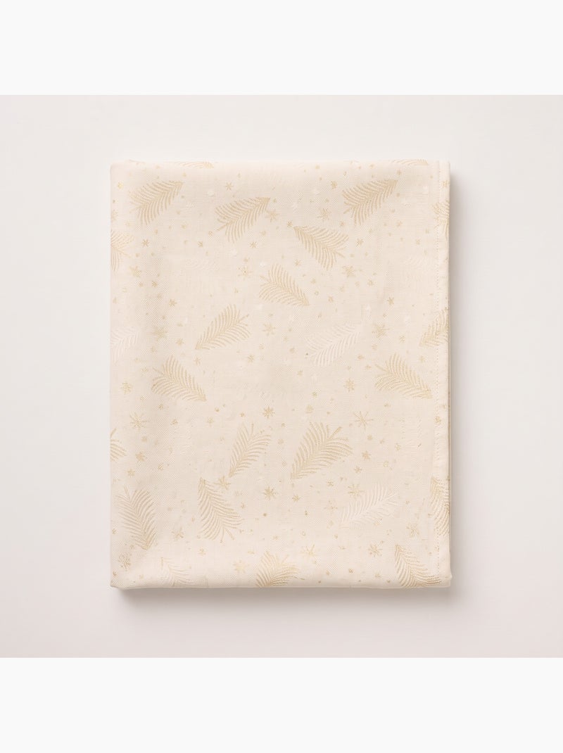 Mantel navidad algodón, abetos y estrellas relieve dorado - gamusi Crudo - Kiabi
