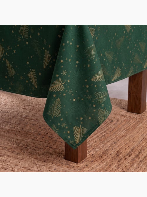 Mantel navidad algodón, abetos y estrellas relieve dorado - gamusi - Kiabi Mantel navidad algodón, abetos y estrellas relieve dorado - gamusi - Kiabi