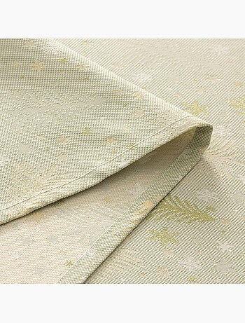 Mantel navidad algodón, abetos y estrellas relieve dorado - gamusi
