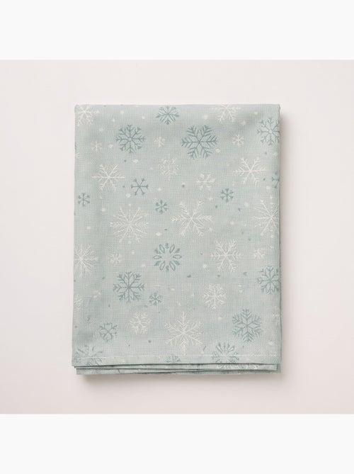 Mantel navidad algodón, copos de nieve relieve dorado - gamusi - Kiabi Mantel navidad algodón, copos de nieve relieve dorado - gamusi - Kiabi