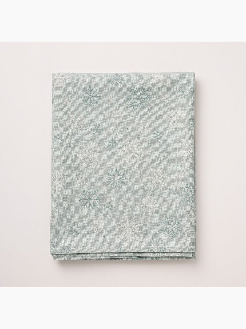 Mantel navidad algodón, copos de nieve relieve dorado - gamusi Azul Plateado - Kiabi