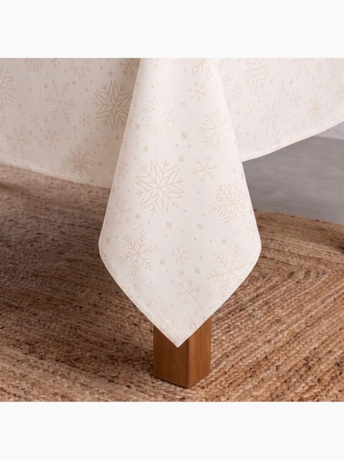 Mantel navidad algodón, copos de nieve relieve dorado - gamusi - Kiabi Mantel navidad algodón, copos de nieve relieve dorado - gamusi - Kiabi