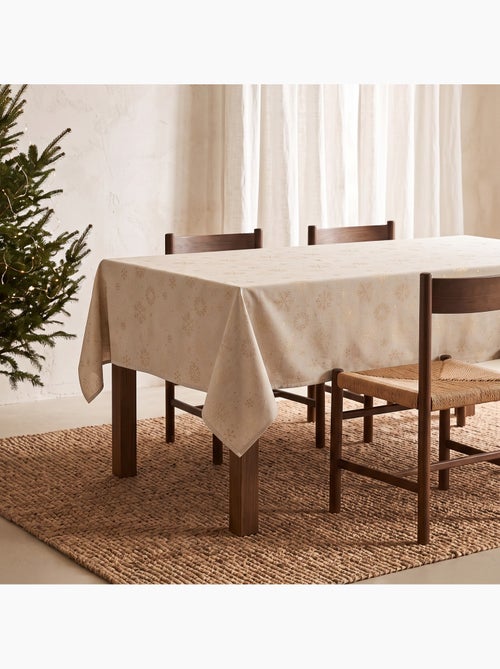 Mantel navidad algodón, copos de nieve relieve dorado - gamusi - Kiabi Mantel navidad algodón, copos de nieve relieve dorado - gamusi - Kiabi