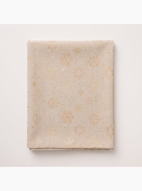 Mantel navidad algodón, copos de nieve relieve dorado - gamusi - Kiabi Mantel navidad algodón, copos de nieve relieve dorado - gamusi - Kiabi