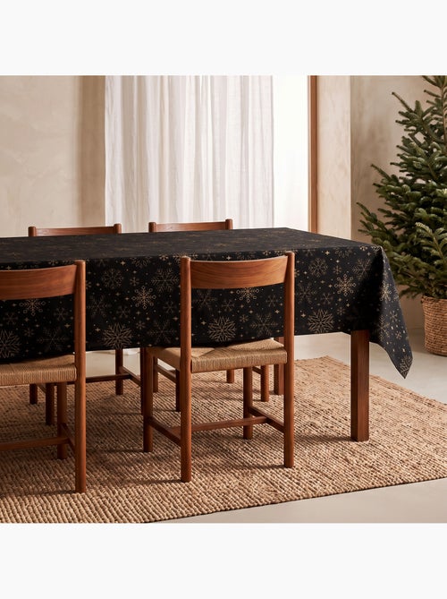 Mantel navidad algodón, copos de nieve relieve dorado - gamusi - Kiabi Mantel navidad algodón, copos de nieve relieve dorado - gamusi - Kiabi