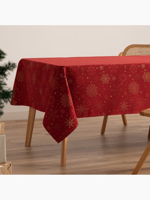 Mantel navidad algodón, copos de nieve relieve dorado - gamusi - Kiabi Mantel navidad algodón, copos de nieve relieve dorado - gamusi - Kiabi