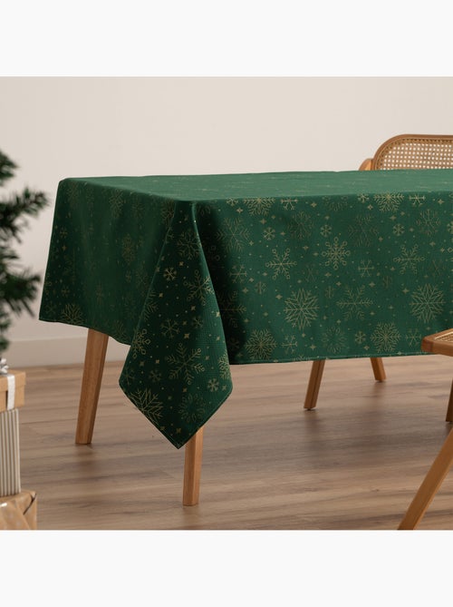 Mantel navidad algodón, copos de nieve relieve dorado - gamusi - Kiabi Mantel navidad algodón, copos de nieve relieve dorado - gamusi - Kiabi
