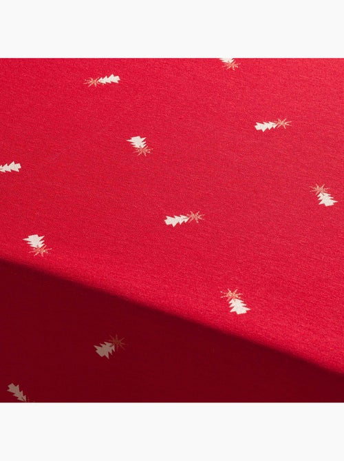 Mantel navideño con hilo lurex y abetos bordados en relieve - gamusi. - Kiabi