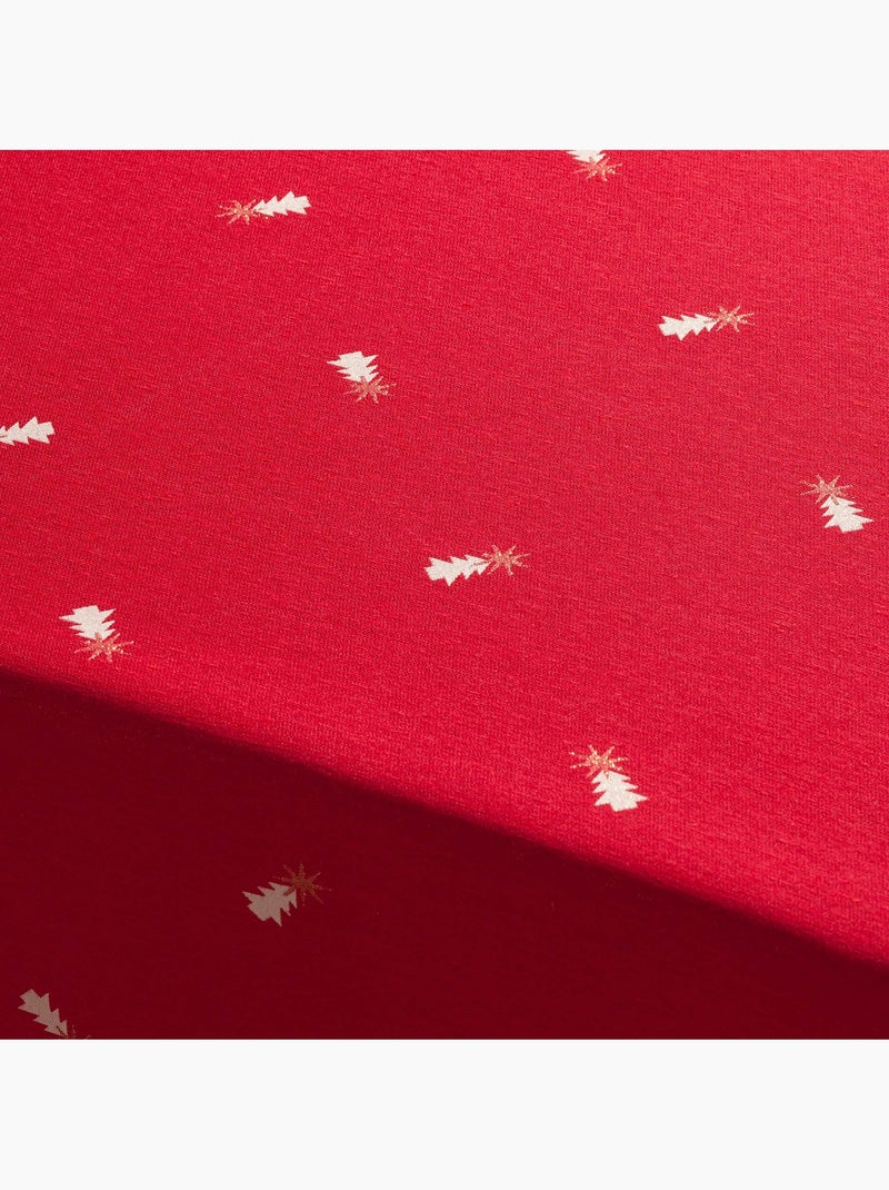 Mantel navideño con hilo lurex y abetos bordados en relieve - gamusi. Rojo - Kiabi