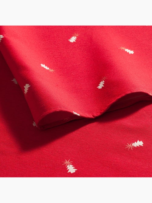 Mantel navideño con hilo lurex y abetos bordados en relieve - gamusi. - Kiabi