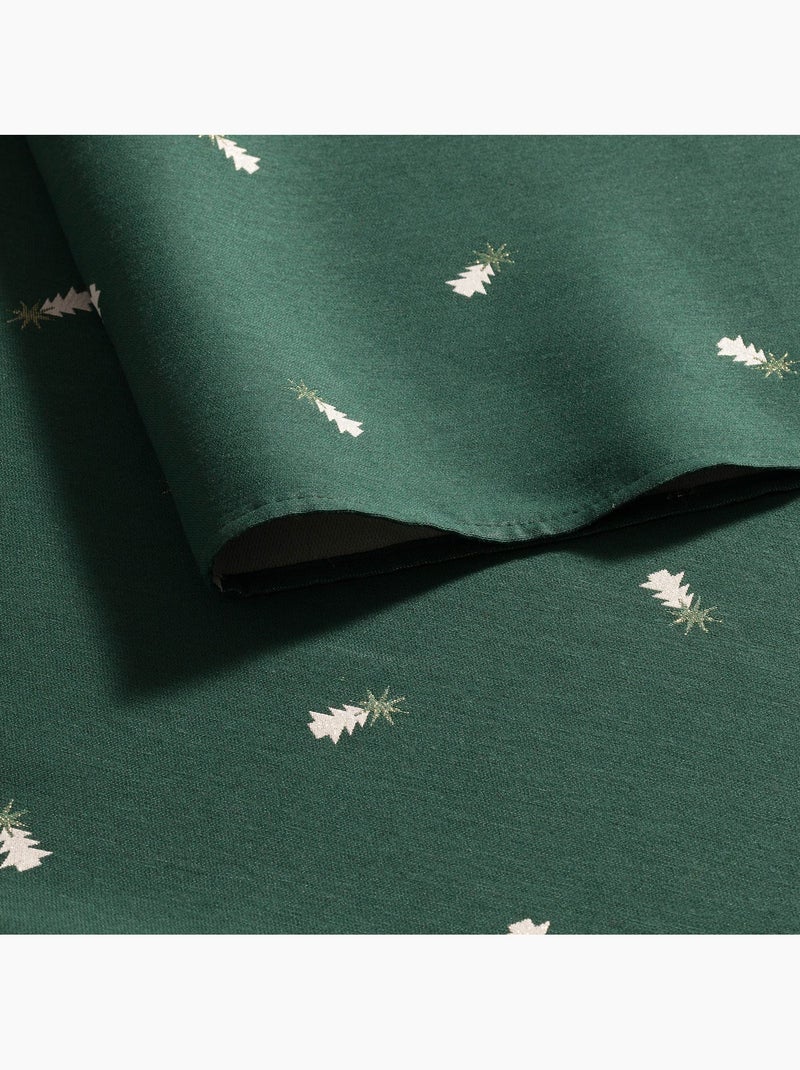 Mantel navideño con hilo lurex y abetos bordados en relieve - gamusi. Verde - Kiabi