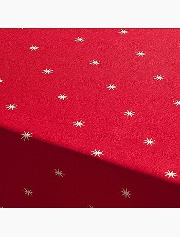 Mantel navideño con hilo lurex y estrellas bordadas en relieve - gamusi.
