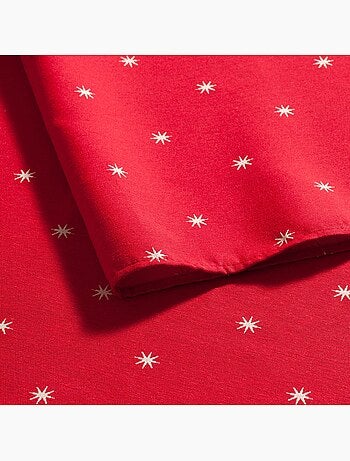 Mantel navideño con hilo lurex y estrellas bordadas en relieve - gamusi.