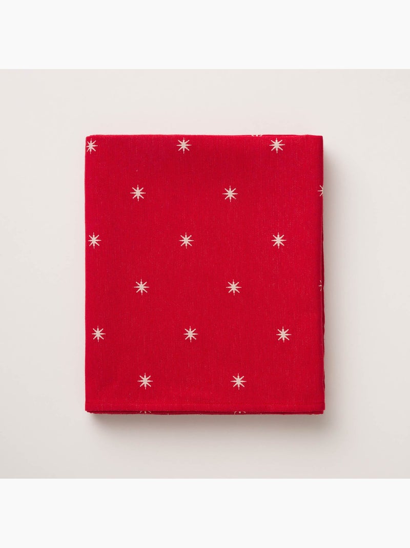 Mantel navideño con hilo lurex y estrellas bordadas en relieve - gamusi. Rojo - Kiabi