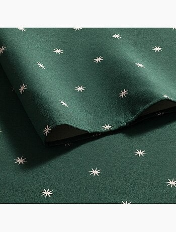 Mantel navideño con hilo lurex y estrellas bordadas en relieve - gamusi.