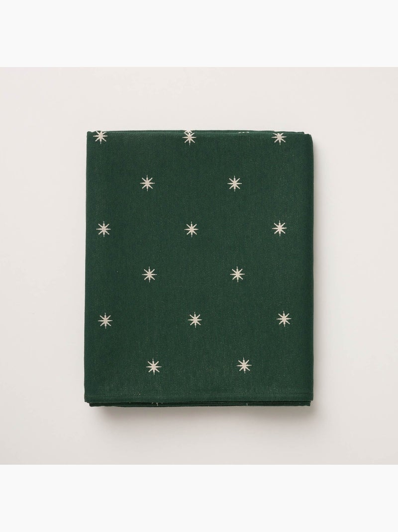 Mantel navideño con hilo lurex y estrellas bordadas en relieve - gamusi. Verde - Kiabi